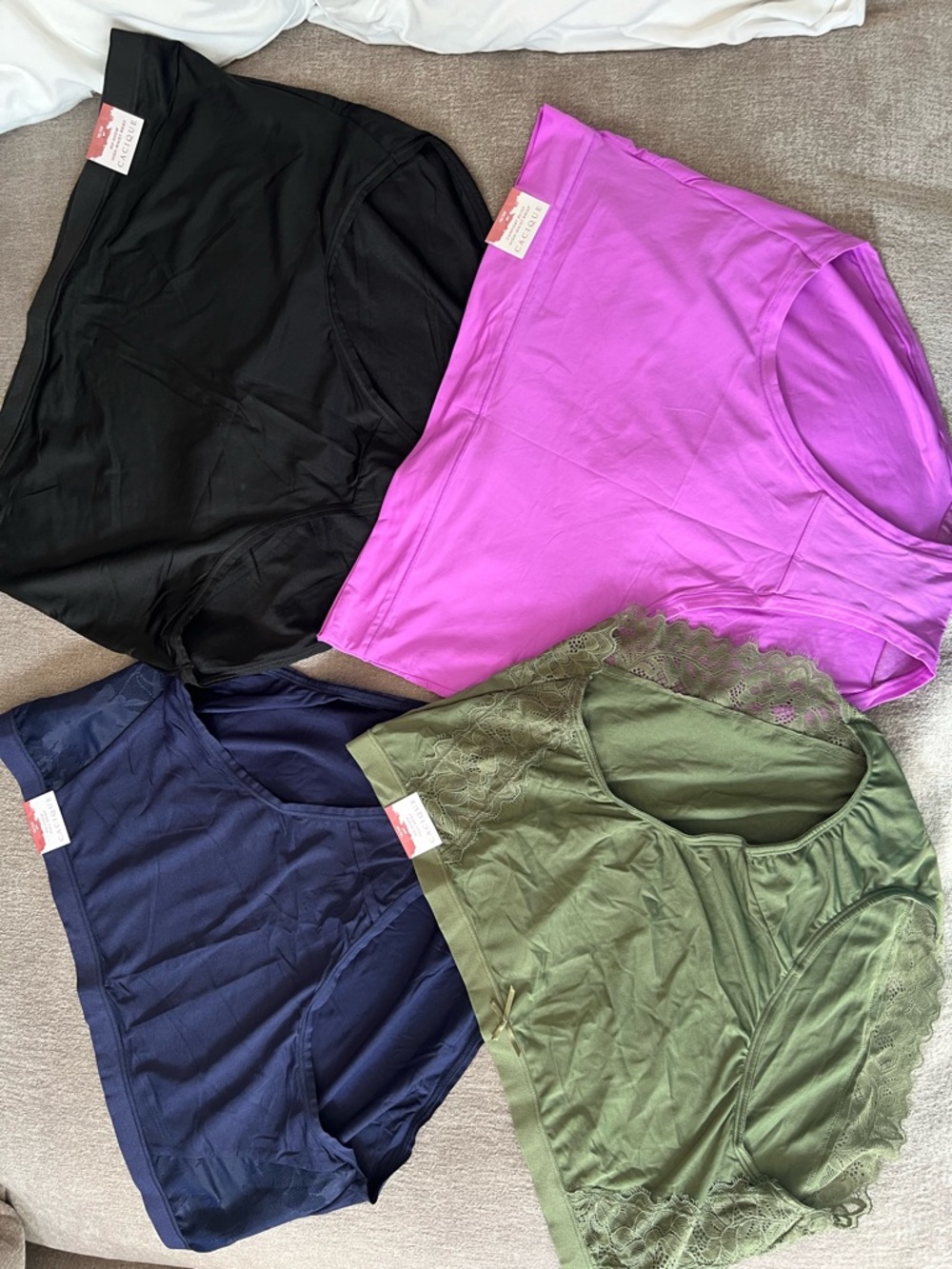 Cacique Women’s Panty Set in Black, Purple, Navy, and Olive Green